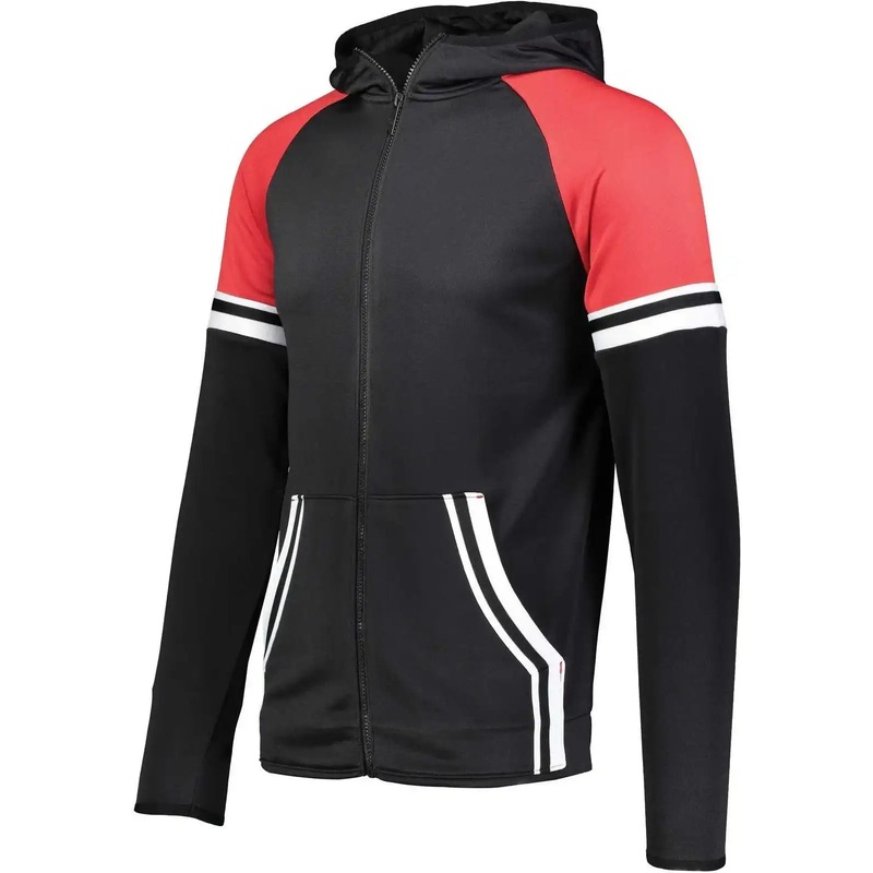Holloway 229661 Youth Retro Grade Jacket – Black Scarlet