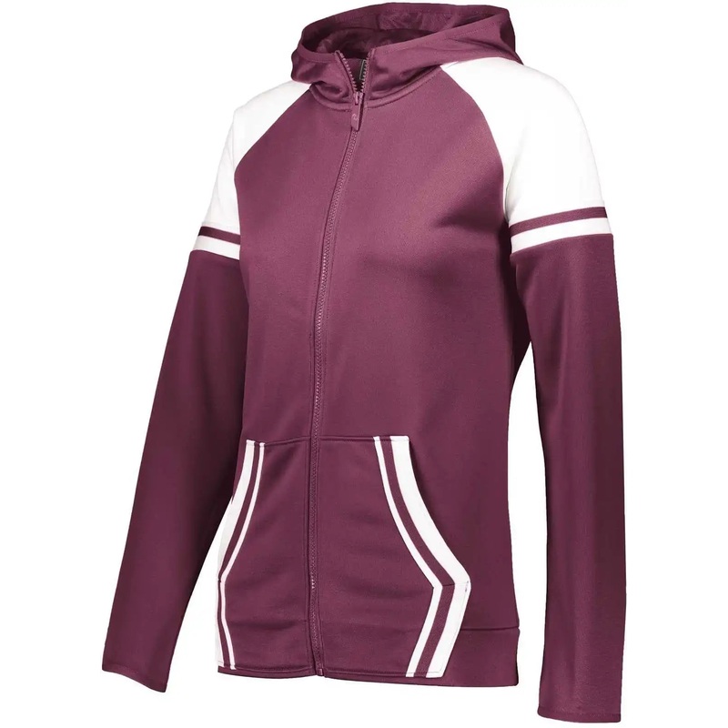 Holloway 229761 Ladies Retro Grade Jacket – Maroon White