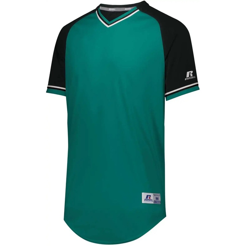 Russell R01X3B Youth Classic V-Neck Jersey – Aqua Black White
