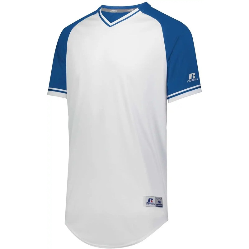 Russell R01X3B Youth Classic V-Neck Jersey – White Royal White