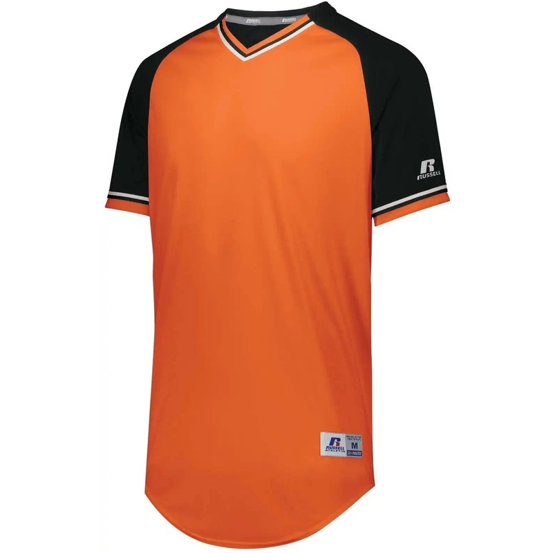 Russell R01X3M Classic V-Neck Jersey – Burnt Orange Black White