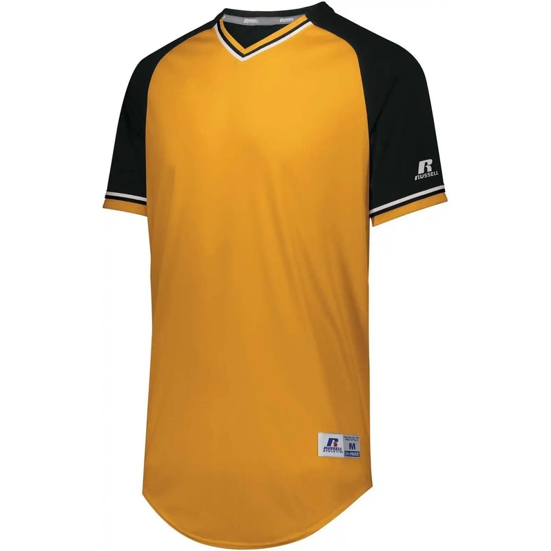 Russell R01X3M Classic V-Neck Jersey – Gold Black White