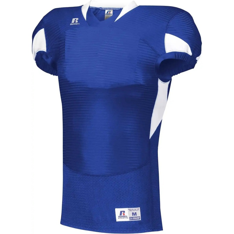 Russell S81XCM Waist Length Football Jersey – Royal White