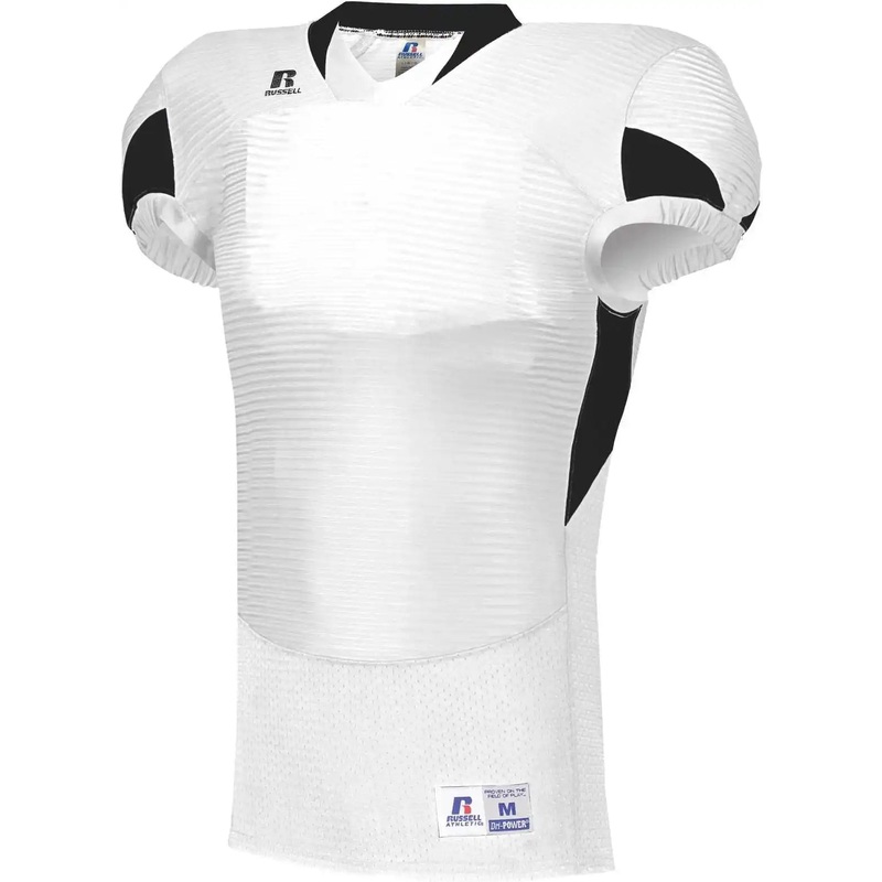 Russell S81XCM Waist Length Football Jersey – White Black