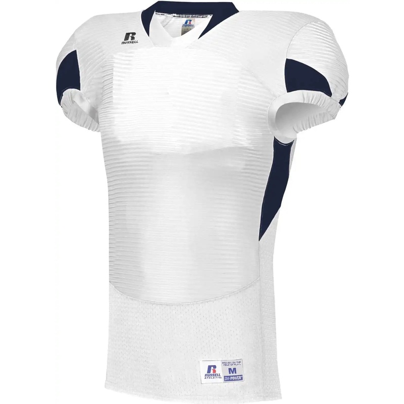 Russell S81XCM Waist Length Football Jersey – White Navy