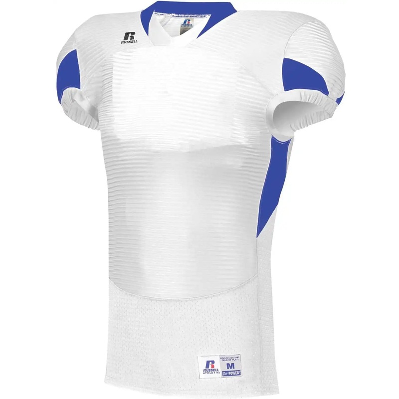 Russell S81XCM Waist Length Football Jersey – White Royal