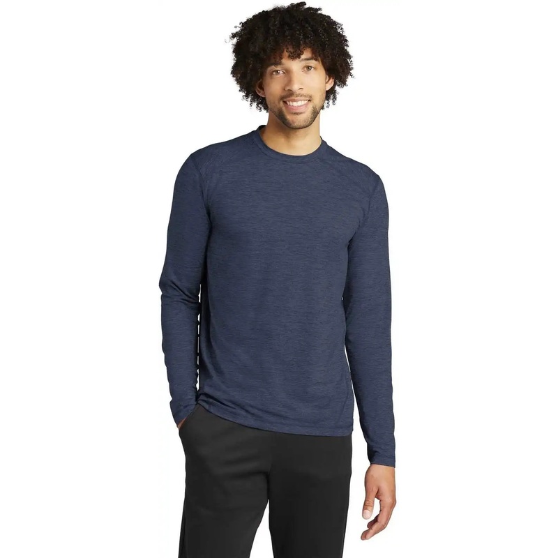 Sport-Tek ST710 Exchange 1.5 Long Sleeve Crew – Dark Denim Heather