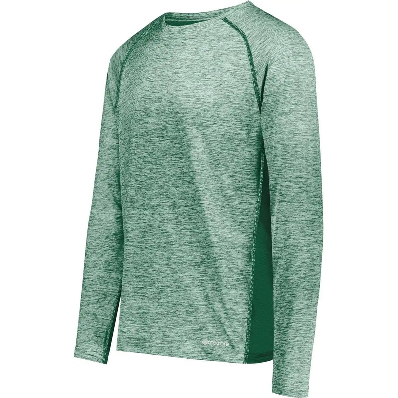 Holloway 222570 Electrify CoolCore Long Sleeve T-Shirt – Dark Green Heather