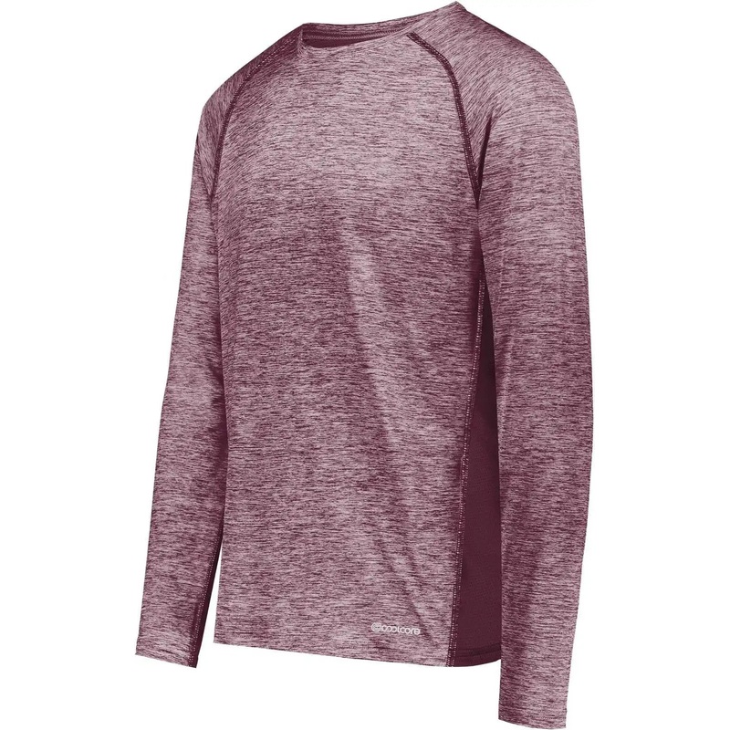 Holloway 222570 Electrify CoolCore Long Sleeve T-Shirt – Maroon Heather