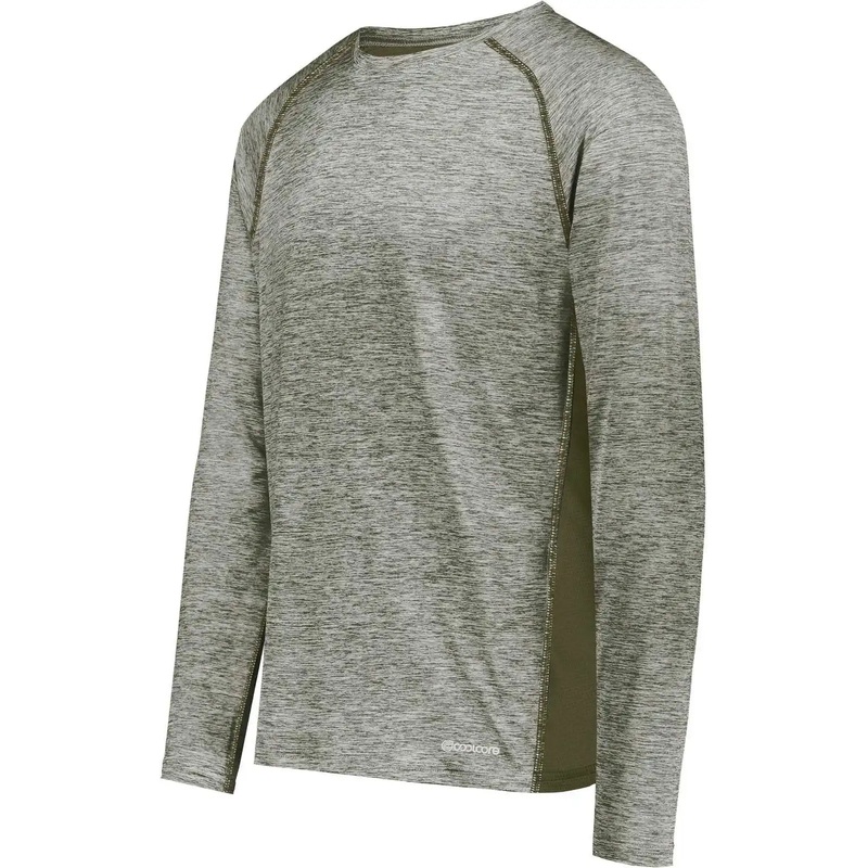Holloway 222570 Electrify CoolCore Long Sleeve T-Shirt – Olive Heather