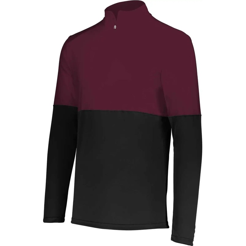 Holloway 223500 Momentum Team 1/4 Zip Pullover – Black Maroon