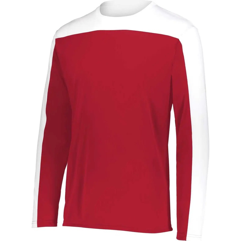 Holloway 223602 Youth Momentum Team Long Sleeve Tee – Scarlet White