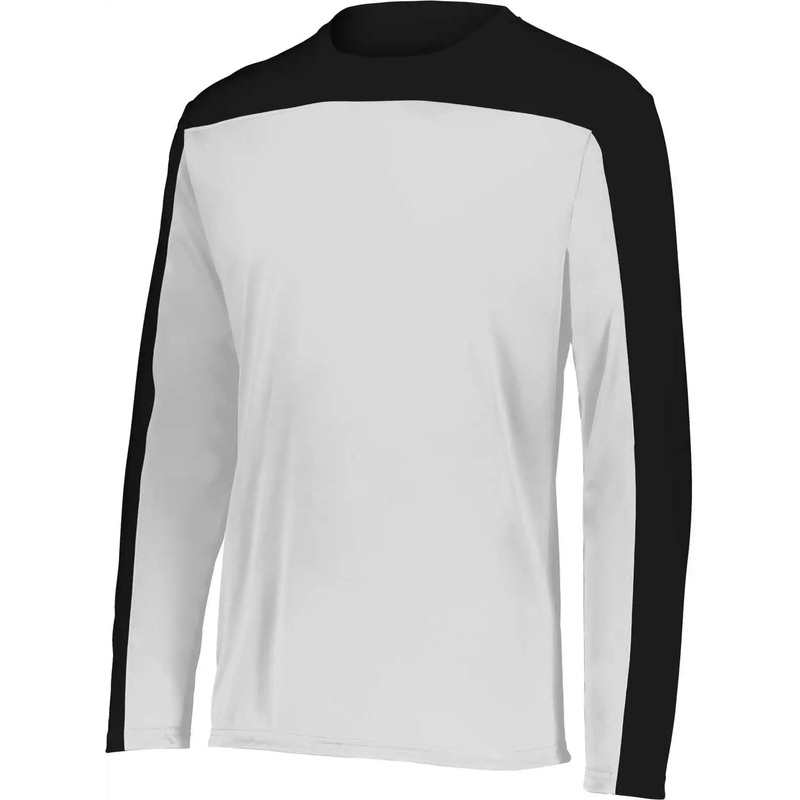 Holloway 223602 Youth Momentum Team Long Sleeve Tee – White Black