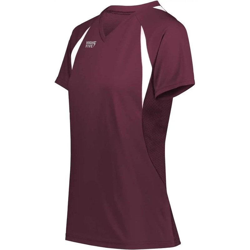 High Five 342232 Ladies Color Cross Jersey – Maroon White