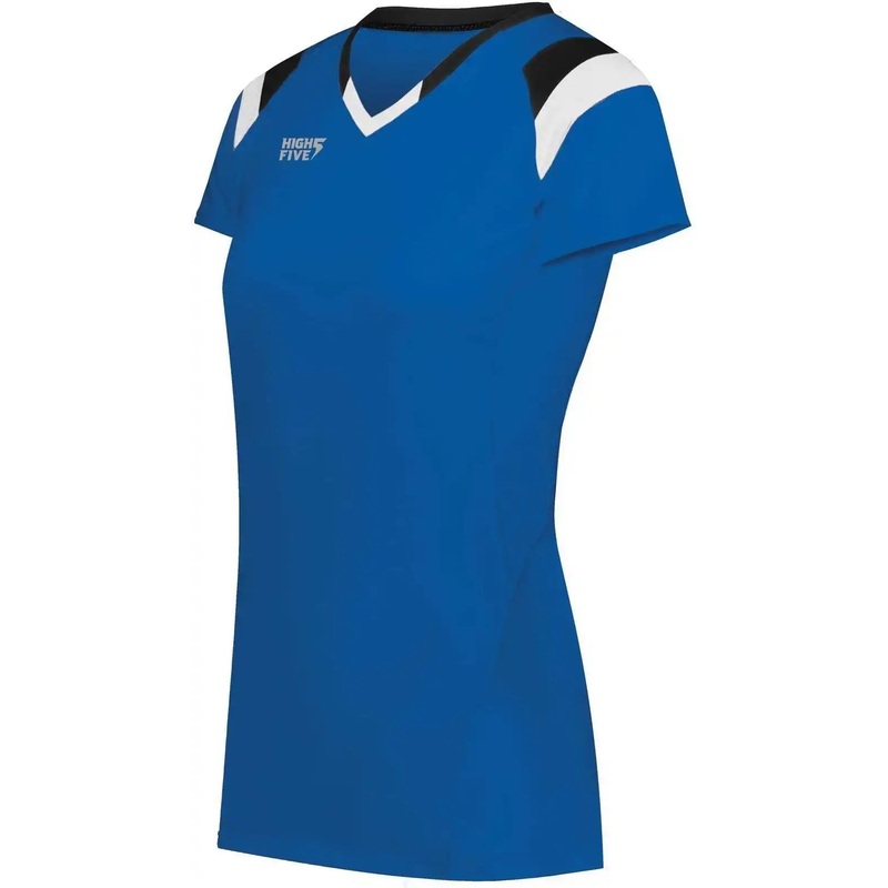 High Five 342252 Ladies TruHit Tri Short Sleeve Jersey – Royal Black White