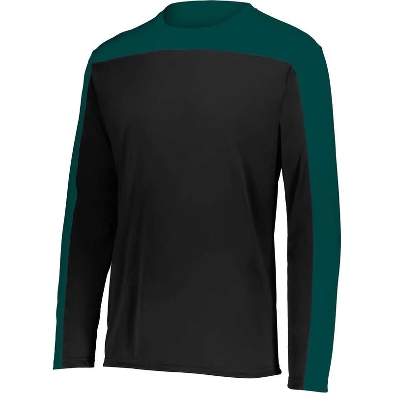 Holloway 223602 Youth Momentum Team Long Sleeve Tee – Black Dark Green