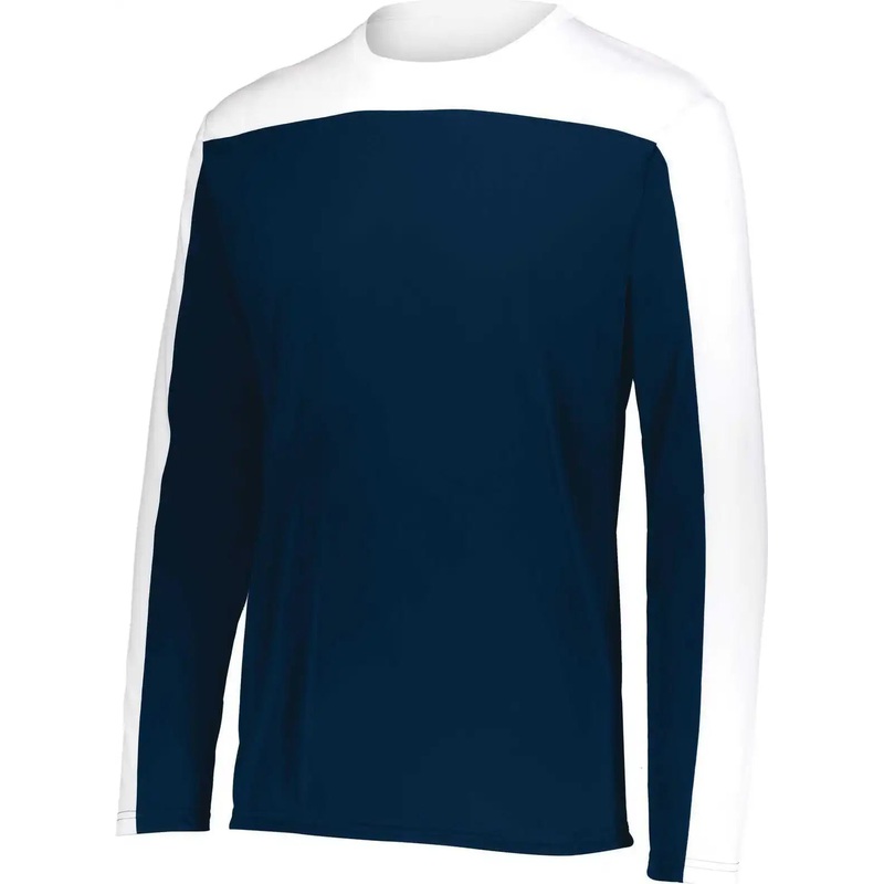Holloway 223602 Youth Momentum Team Long Sleeve Tee – Navy White