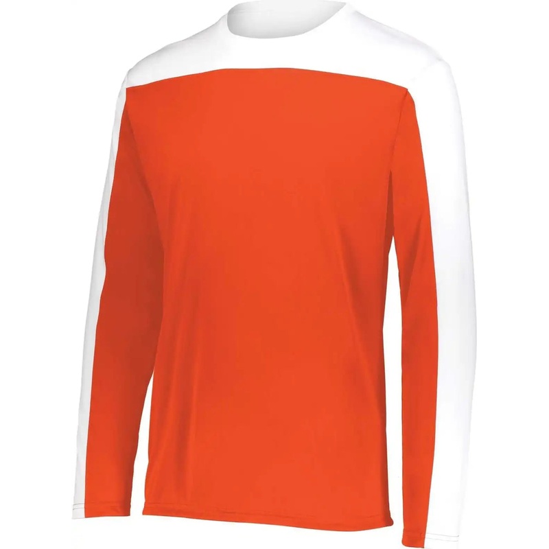 Holloway 223602 Youth Momentum Team Long Sleeve Tee – Orange White