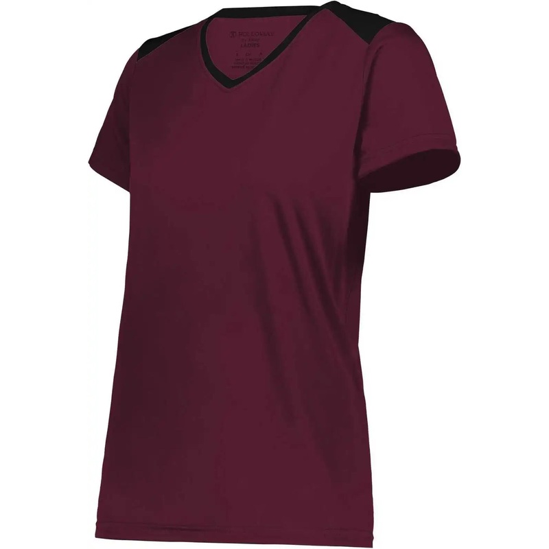 Holloway 223701 Ladies Momentum Team Tee – Maroon Black