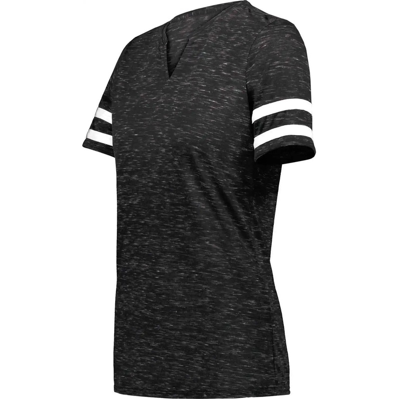 Holloway 223245 Ladies Monterey Tee – Black Heather White