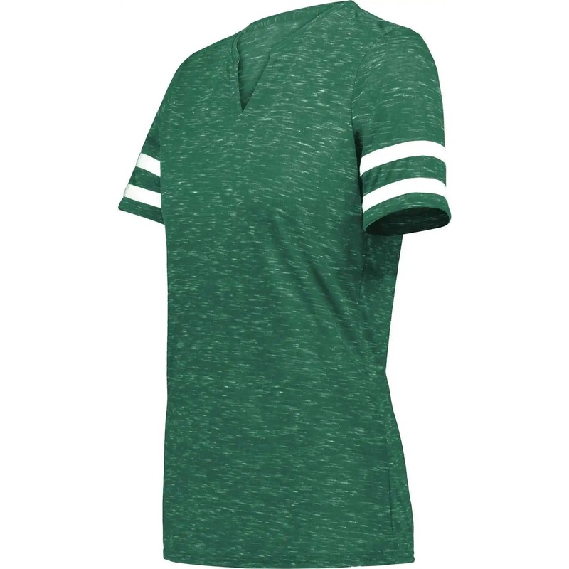 Holloway 223245 Ladies Monterey Tee – Dark Green Heather White