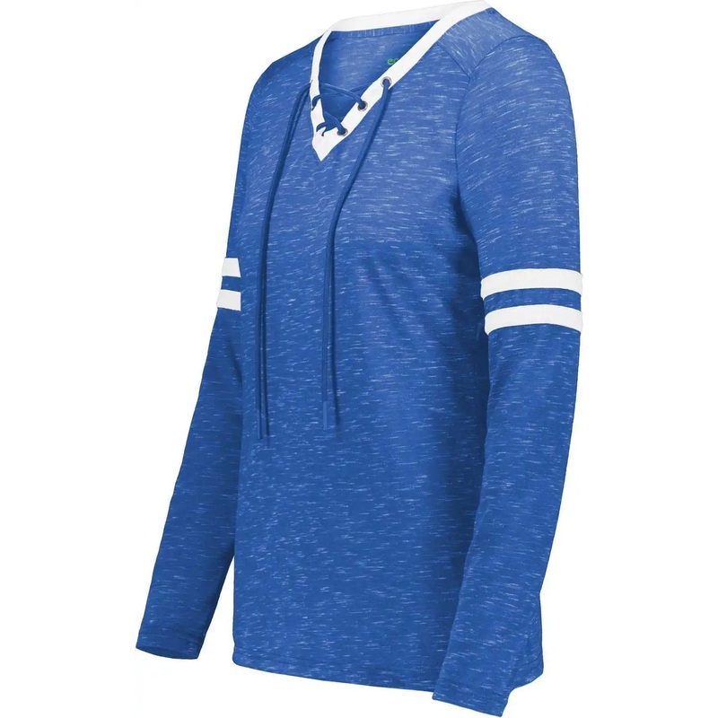 Holloway 223246 Ladies Monterey Long Sleeve Tee – Royal Heather White