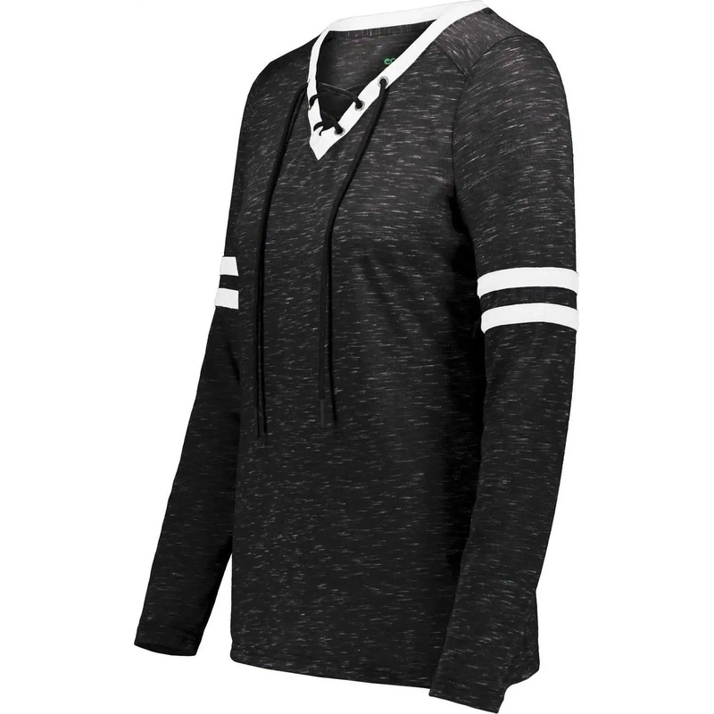 Holloway 223345 Girls Monterey Tee – Black Heather White