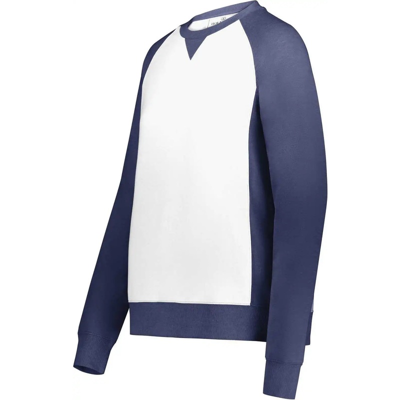 Holloway 223490 Ladies Ivy League Fleece Crew – Navy Heather White