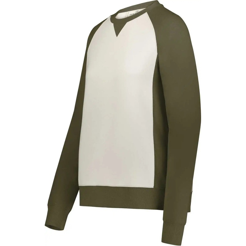 Holloway 223490 Ladies Ivy League Fleece Crew – Olive Heather Birch