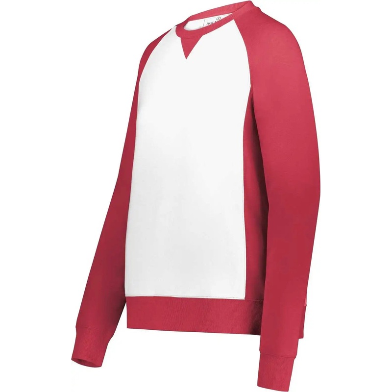 Holloway 223490 Ladies Ivy League Fleece Crew – Scarlet Heather White