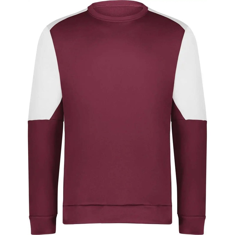 Holloway 223525 Momentum Team Fleece Crew – Maroon White
