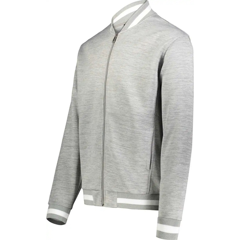 Holloway 223647 Youth V Street Full Zip Jacket – Athletic Heather White