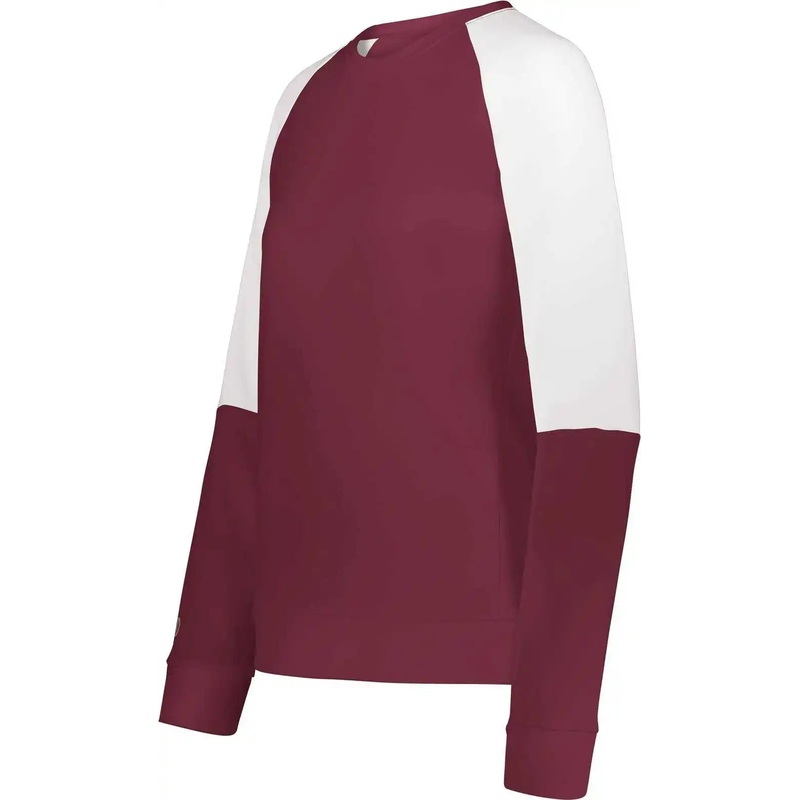 Holloway 223725 Ladies Momentum Team Fleece Crew – Maroon White