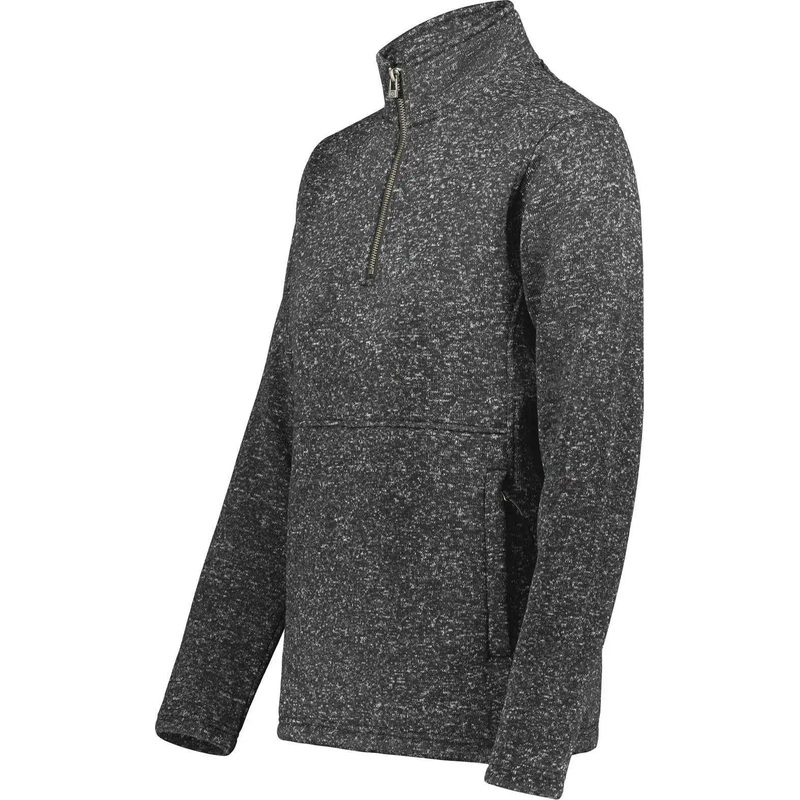 Holloway 223740 Ladies Alpine Sweater Fleece 1/4 Zip Pullover – Black Heather
