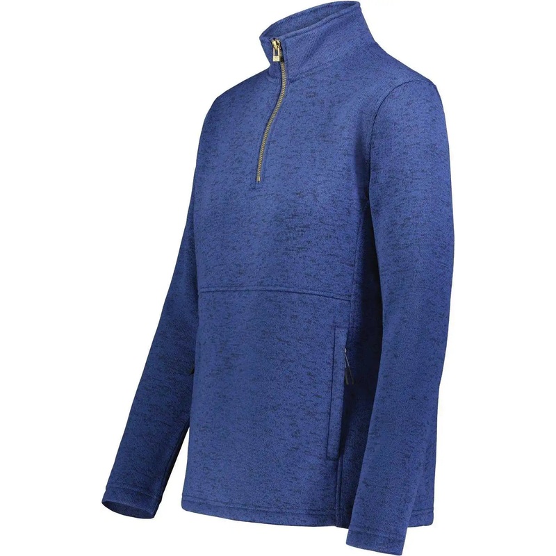 Holloway 223740 Ladies Alpine Sweater Fleece 1/4 Zip Pullover – Navy Heather