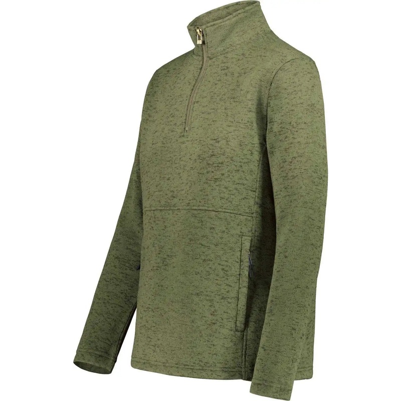 Holloway 223740 Ladies Alpine Sweater Fleece 1/4 Zip Pullover – Olive Heather