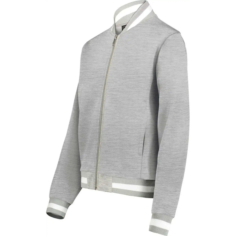 Holloway 223747 Ladies V Street Full Zip Jacket – Athletic Heather White