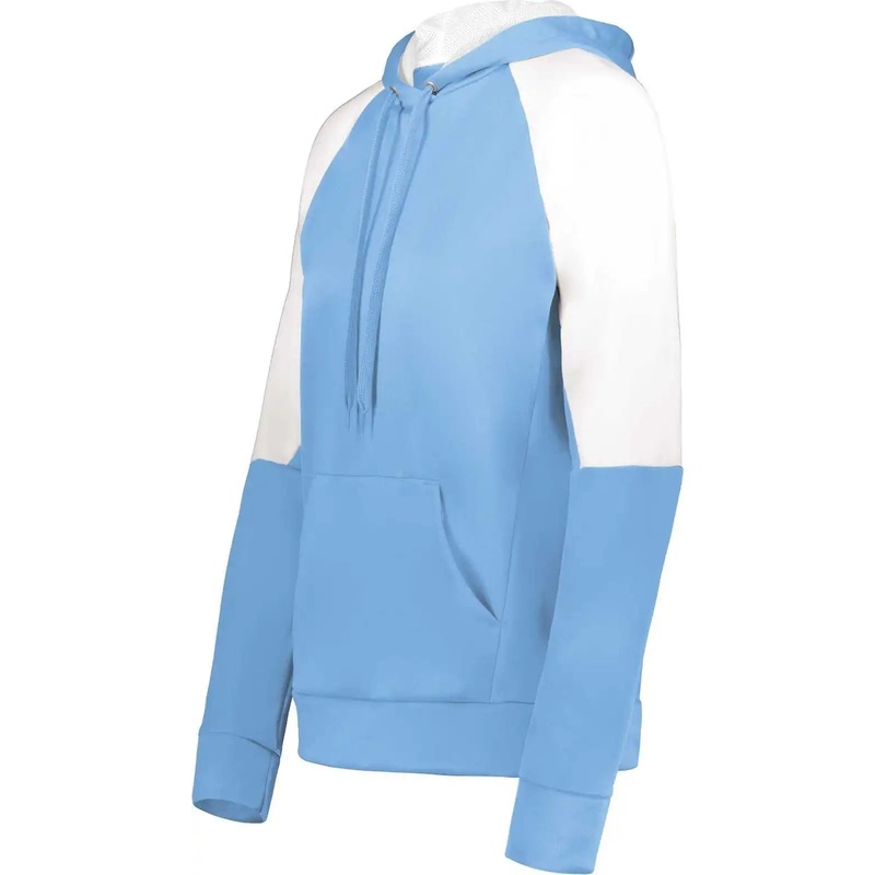 Holloway 222740 Ladies Momentum Team Fleece Hoodie – Columbia Blue White