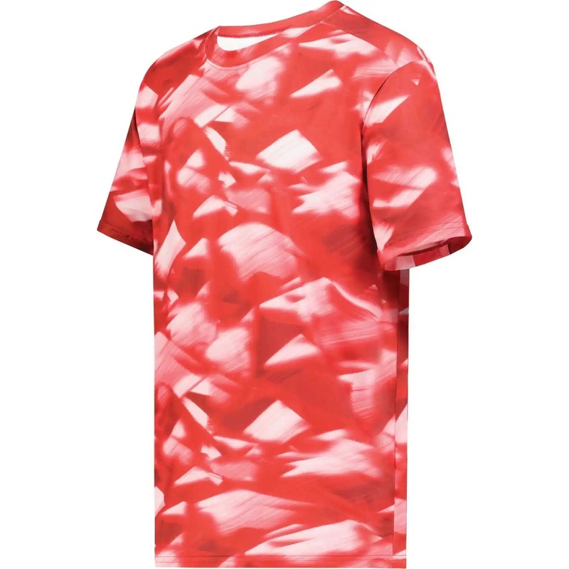 Holloway 222696 Youth Stock Cotton Touch Poly Tee – Glacier Scarlet