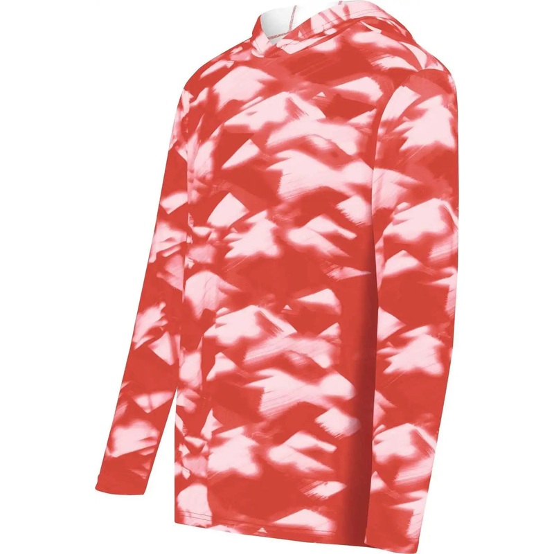Holloway 223605 Youth Stock Cotton Touch Poly Hoodie – Glacier Scarlet