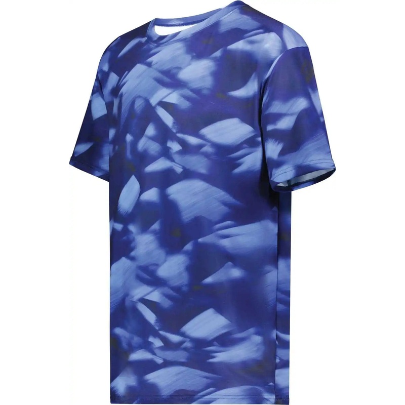 Holloway 222596 Stock Cotton Touch Poly Tee – Navy Glacier Print