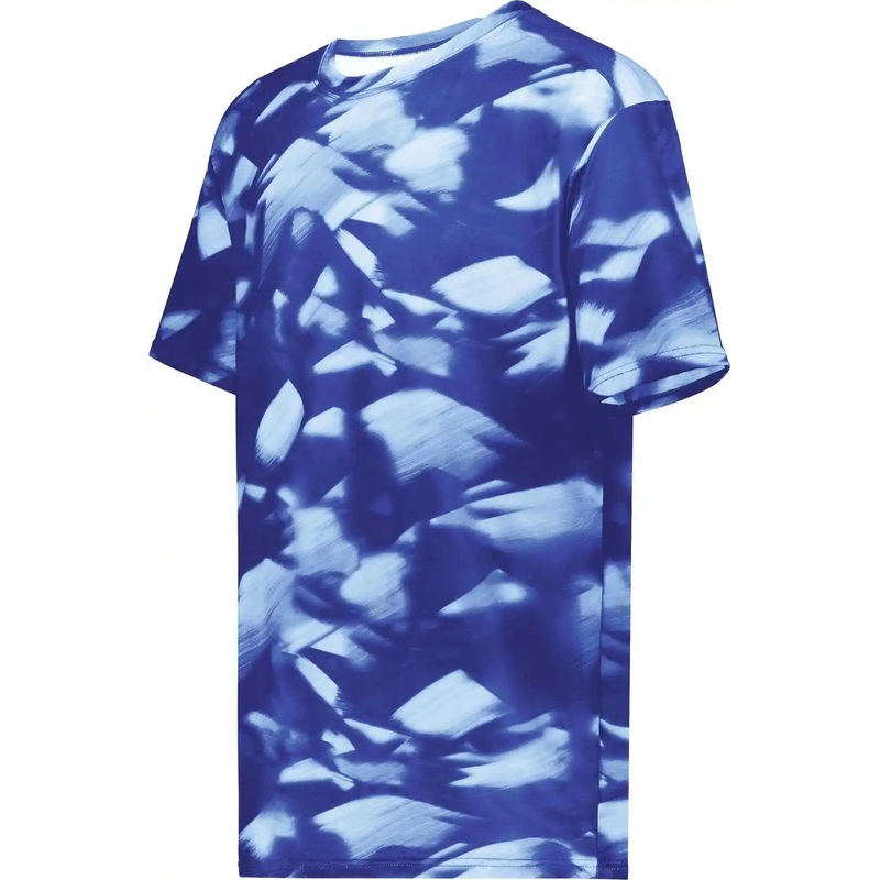 Holloway 222596 Stock Cotton Touch Poly Tee – Royal Glacier Print