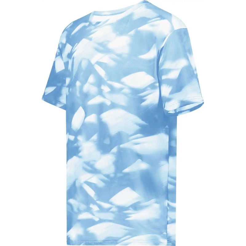 Holloway 222696 Youth Stock Cotton Touch Poly Tee – Columbia Blue Glacier Print