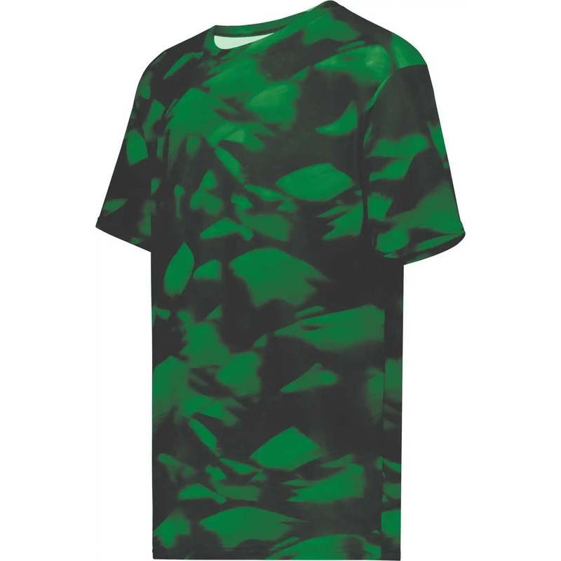 Holloway 222696 Youth Stock Cotton Touch Poly Tee – Dark Green Glacier Print