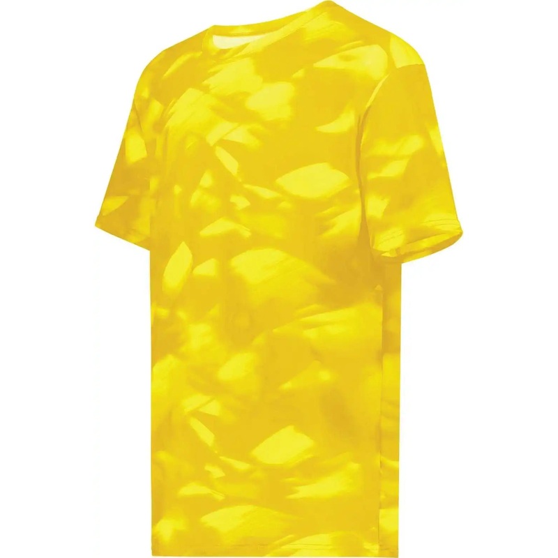 Holloway 222696 Youth Stock Cotton Touch Poly Tee – Gold Glacier Print
