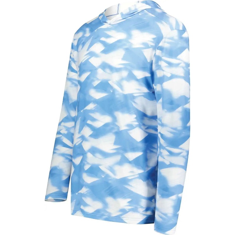Holloway 223605 Youth Stock Cotton Touch Poly Hoodie – Columbia Blue Glacier Print