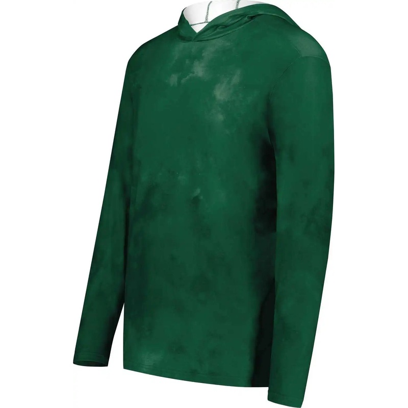 Holloway 223605 Youth Stock Cotton Touch Poly Hoodie – Dark Green Cloud Print