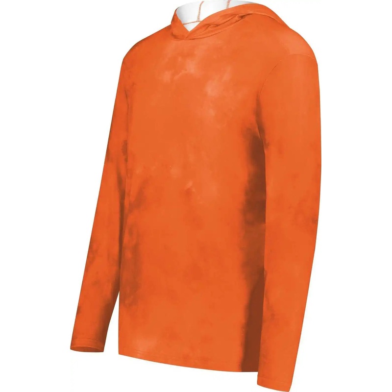 Holloway 223605 Youth Stock Cotton Touch Poly Hoodie – Orange Cloud Print