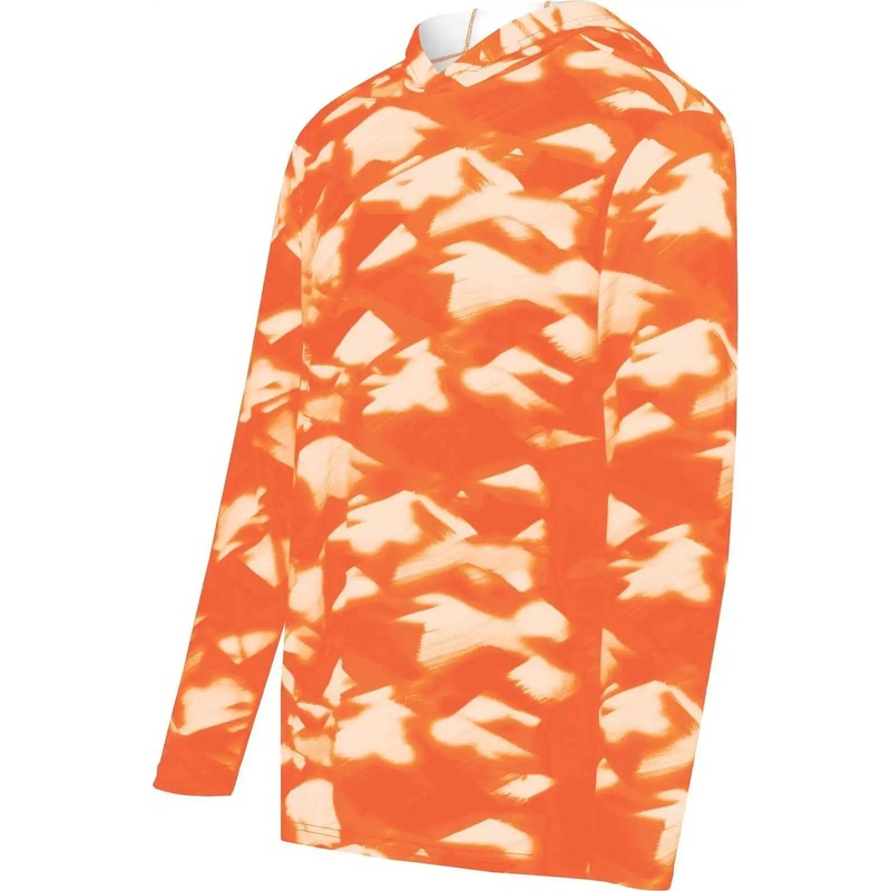 Holloway 223605 Youth Stock Cotton Touch Poly Hoodie – Orange Glacier Print