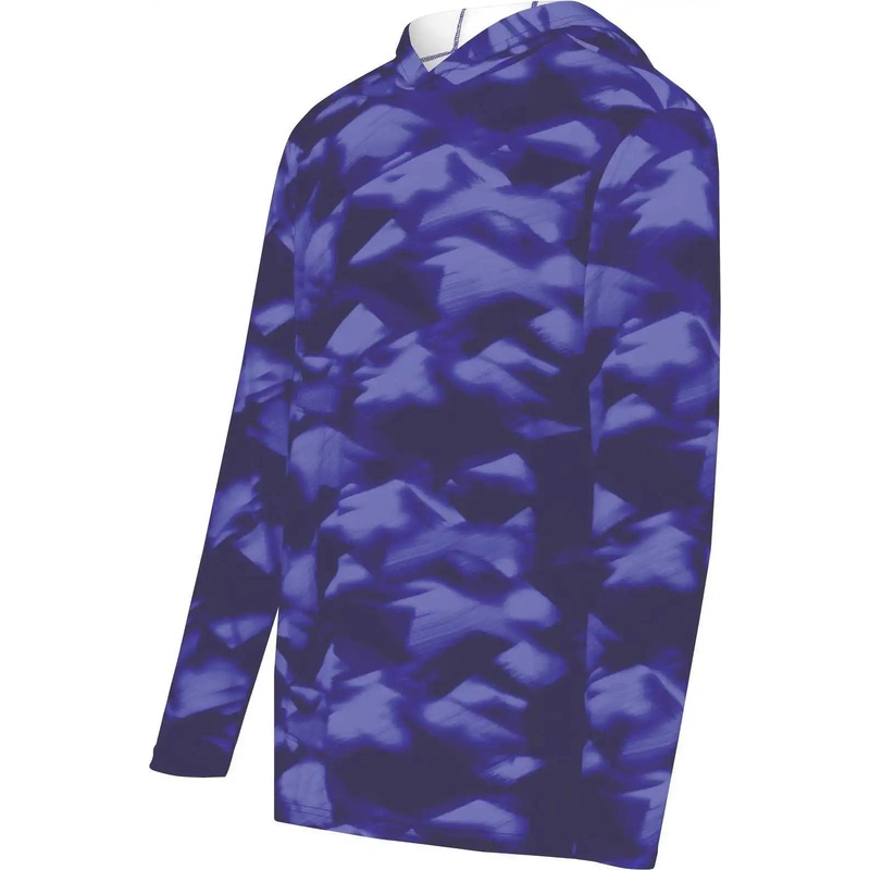 Holloway 223605 Youth Stock Cotton Touch Poly Hoodie – Purple Glacier Print